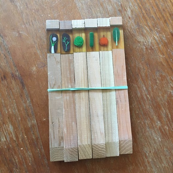 NWT Set 6 Sustainable Wood Garden Markers - Picture 2 of 4